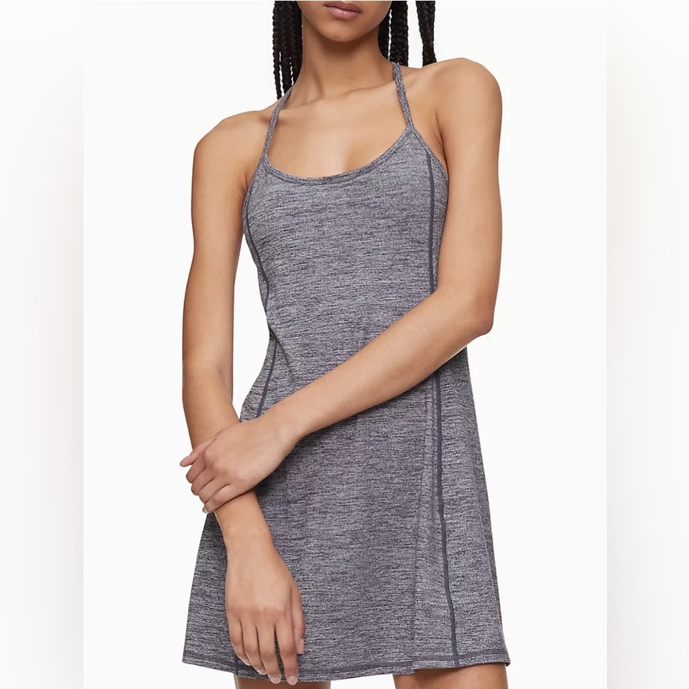 NWT CALVIN KLEIN Performance Strappy Tank Dress size L Grey Heather